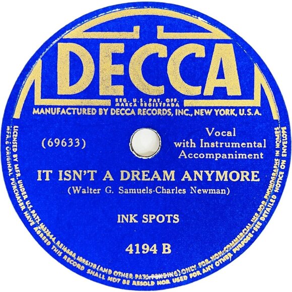 Ink Spots - Shout, Brother, Shout / It Isn't A Dream Anymore - 4194 Decca 78 RPM - Picture 4 of 4